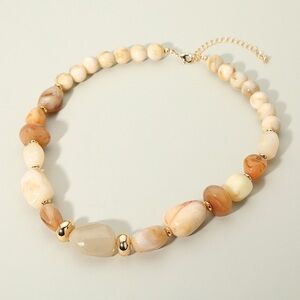 18K Gold Dipped Chunky Beaded Statement Necklace